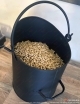 Seau pour charbon, pellet ou cendres de finition noire