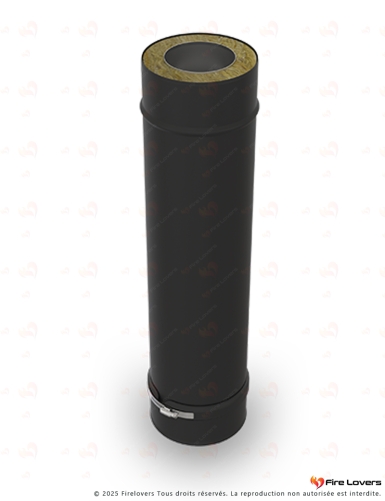 Elément droit 500 mm DS INOX DP Noir Ø80 mm