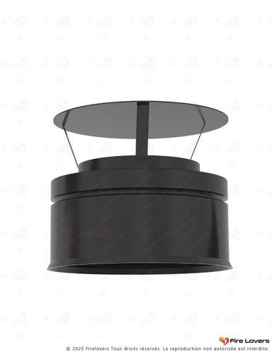 Chapeau standard DS INOX DP noir Ø80 mm