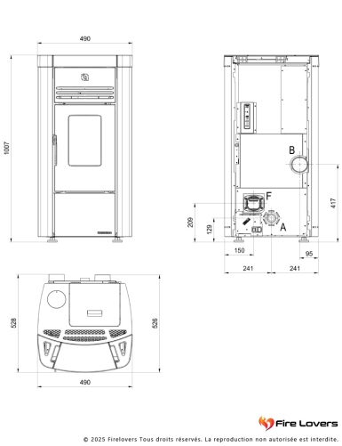 Pack Angela Evo 8kW + kit ventouse mural "Eclat ardent"