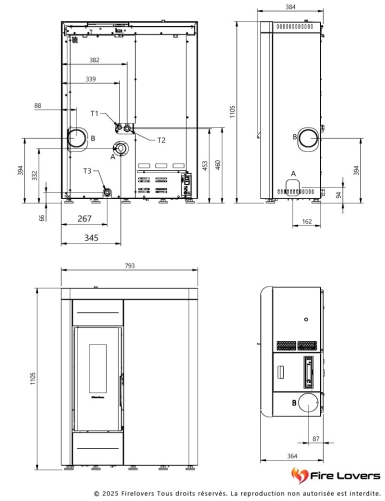Virna Idro 14kW Poêle à granulés hydraulique