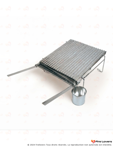 Grille inox à deux modules