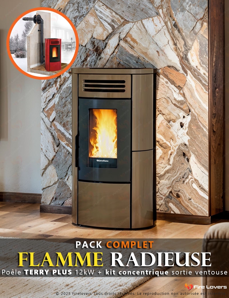 Pack Terry Plus 12kW + kit ventouse mural "Flamme Radieuse"